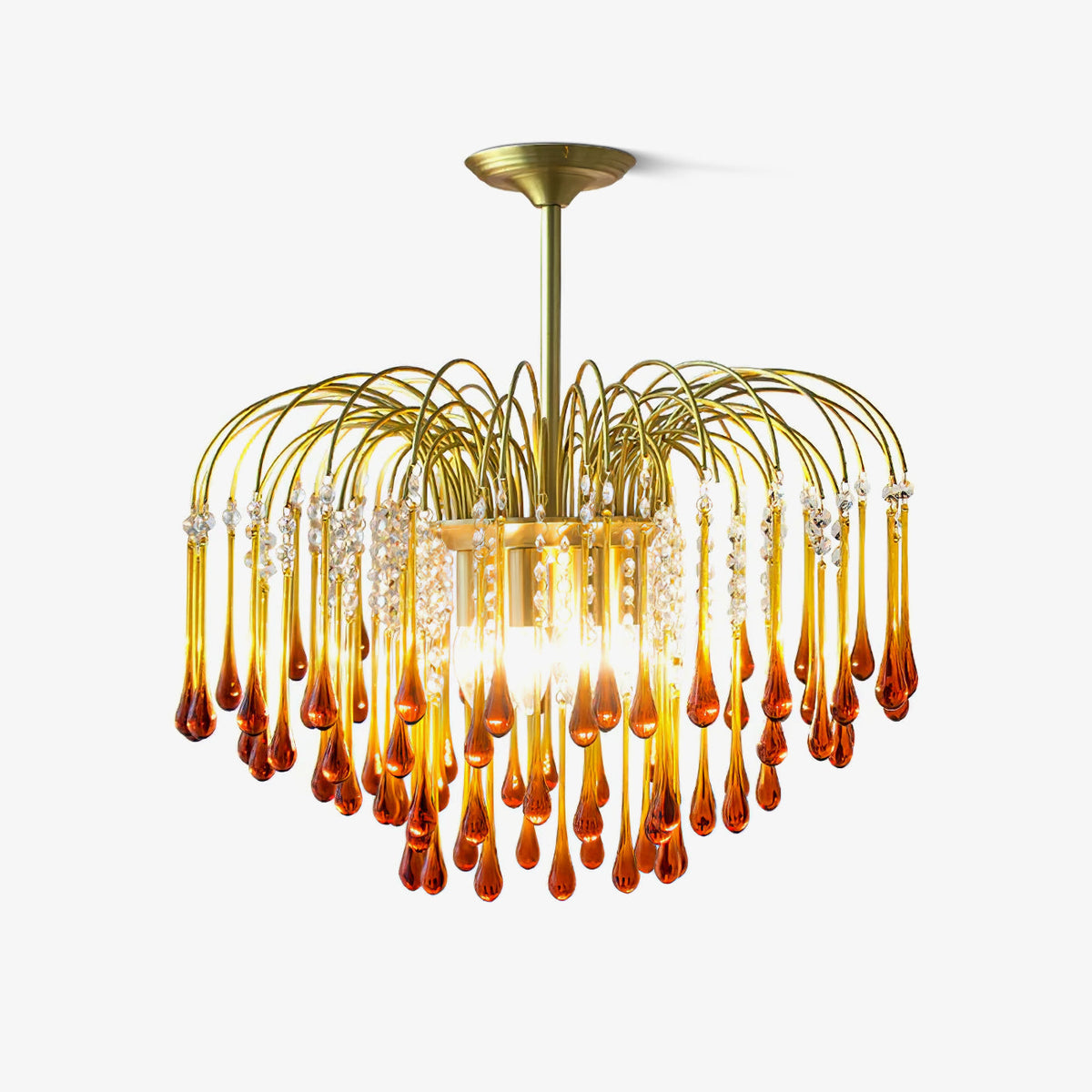 Ciel Chandelier Golden Arms and Crystal
