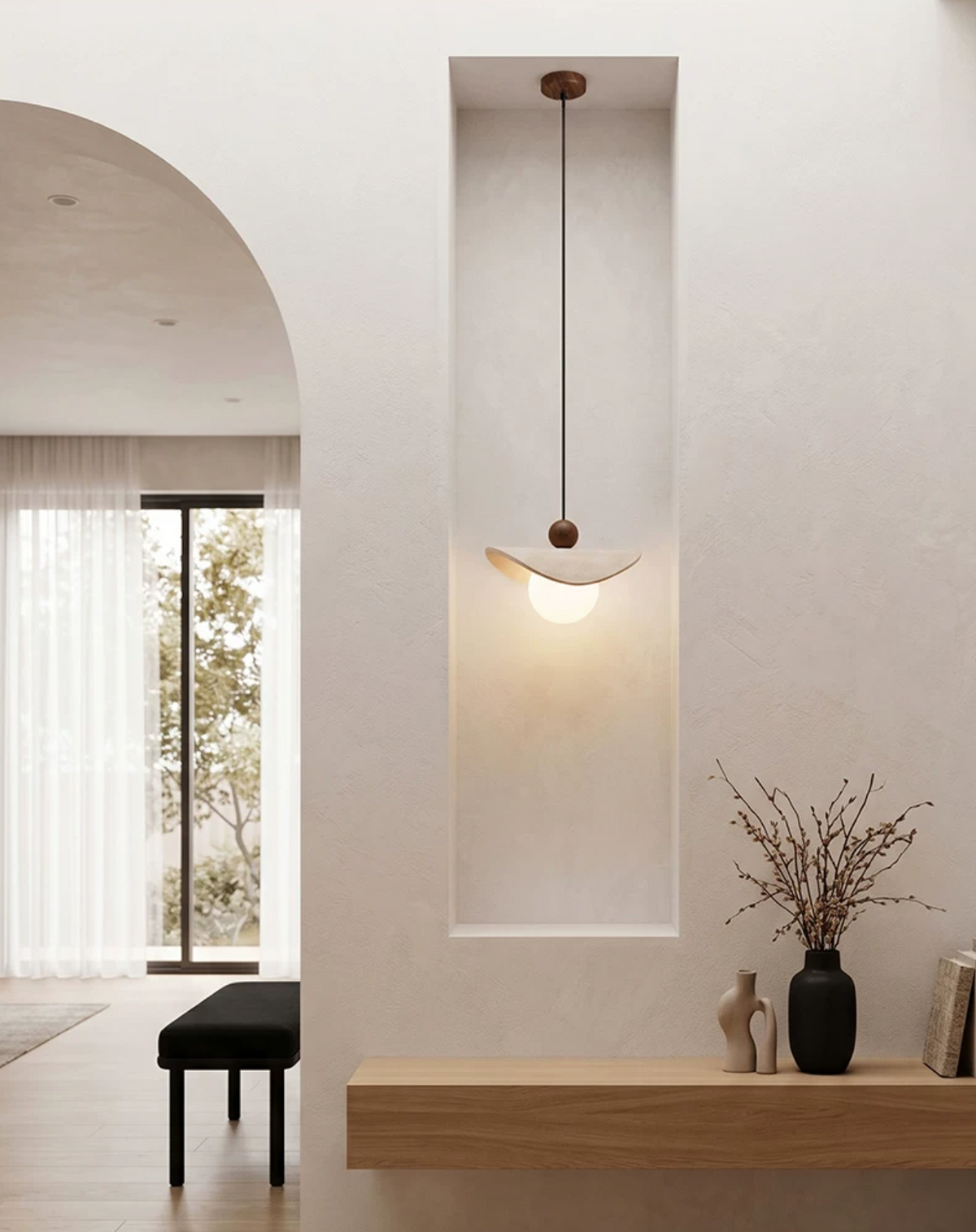 Jorwick Travertine Bead Pendant Lamp