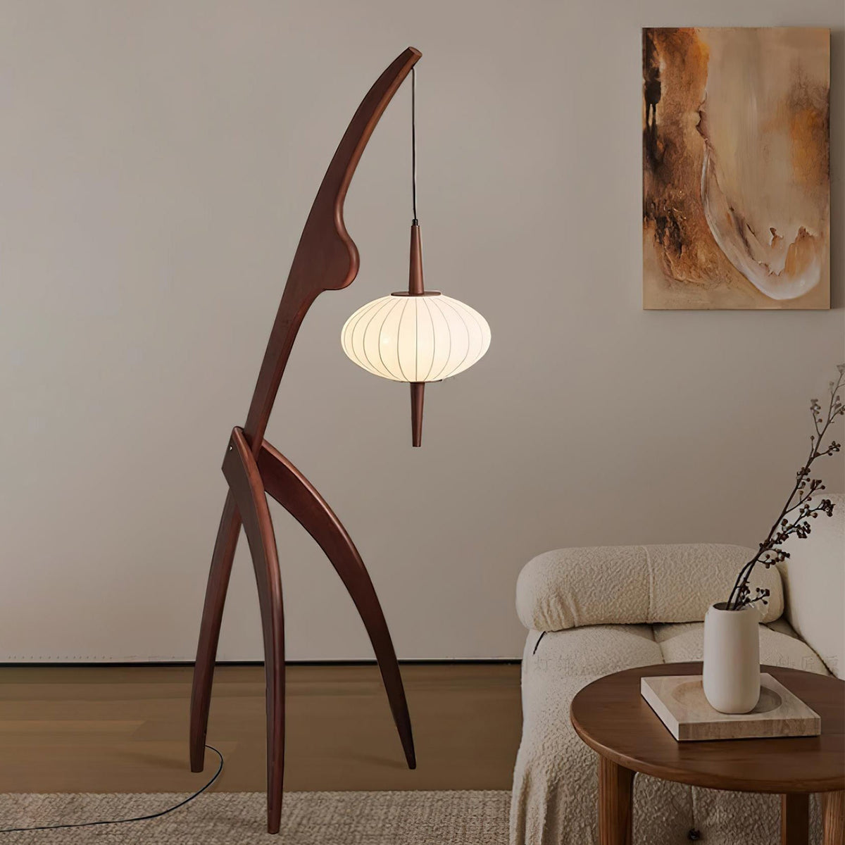Ulen Mid Century Wooden Floor Lamp