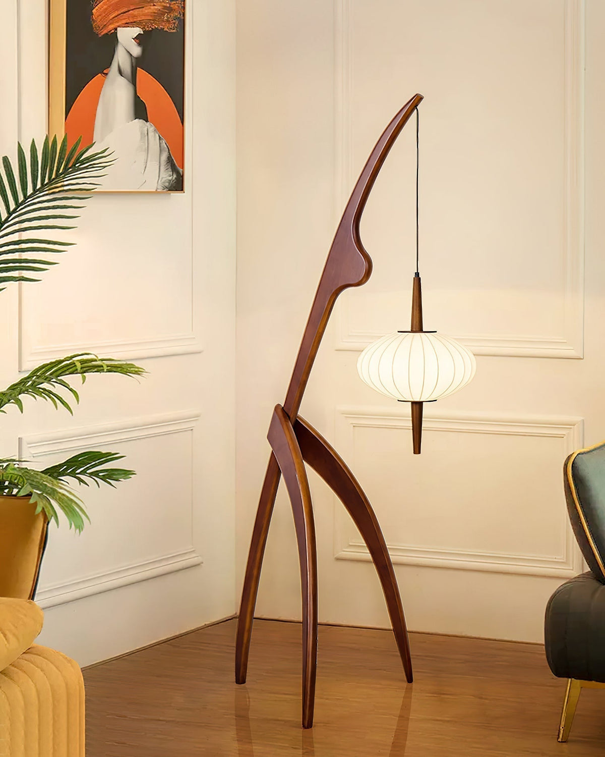 Ulen Mid Century Wooden Floor Lamp