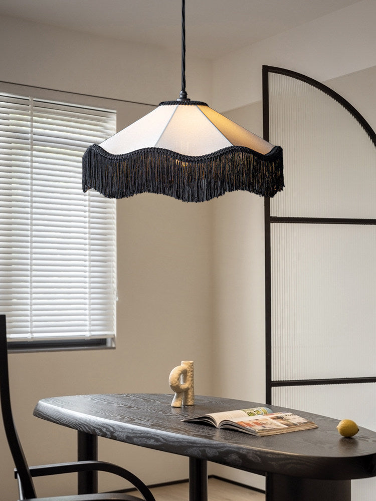 Elmsford Tasseled Fabric Pendant Lamp