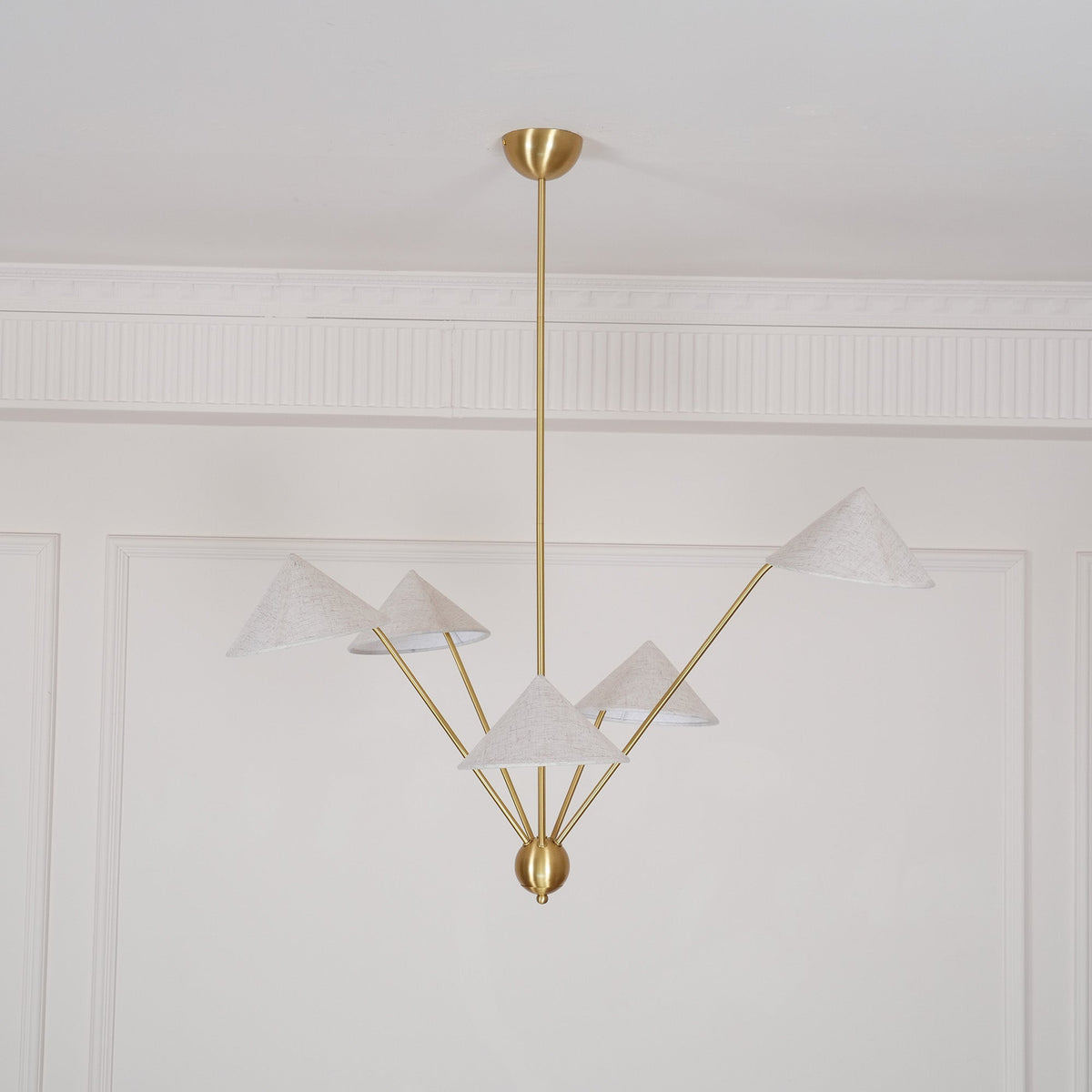 Oriisora Chandelier Brass Curved Beige