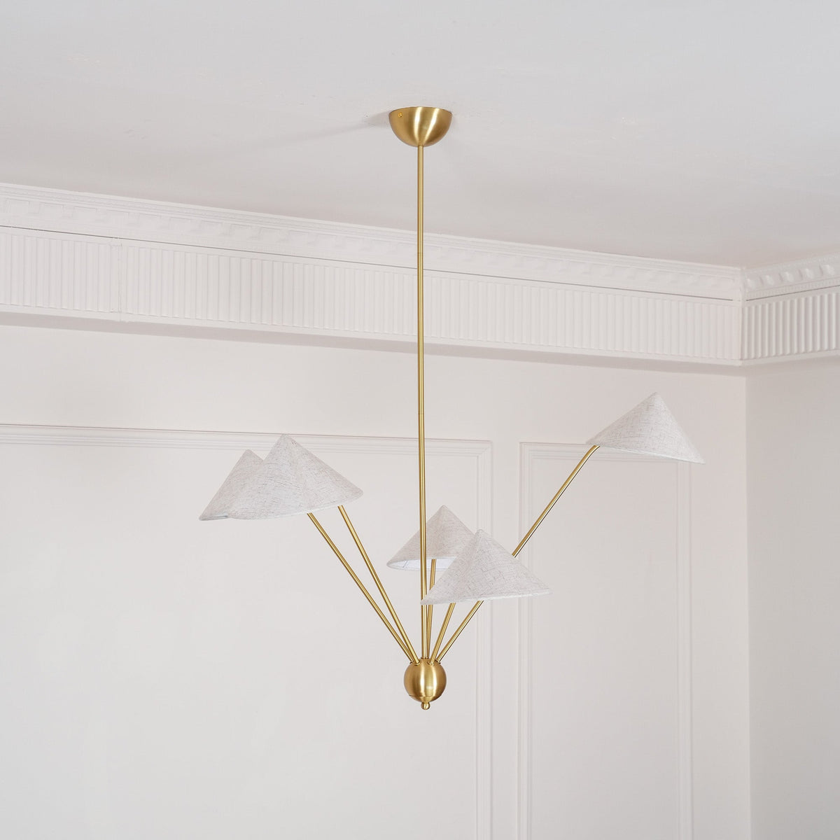 Oriisora Chandelier Brass Curved Beige