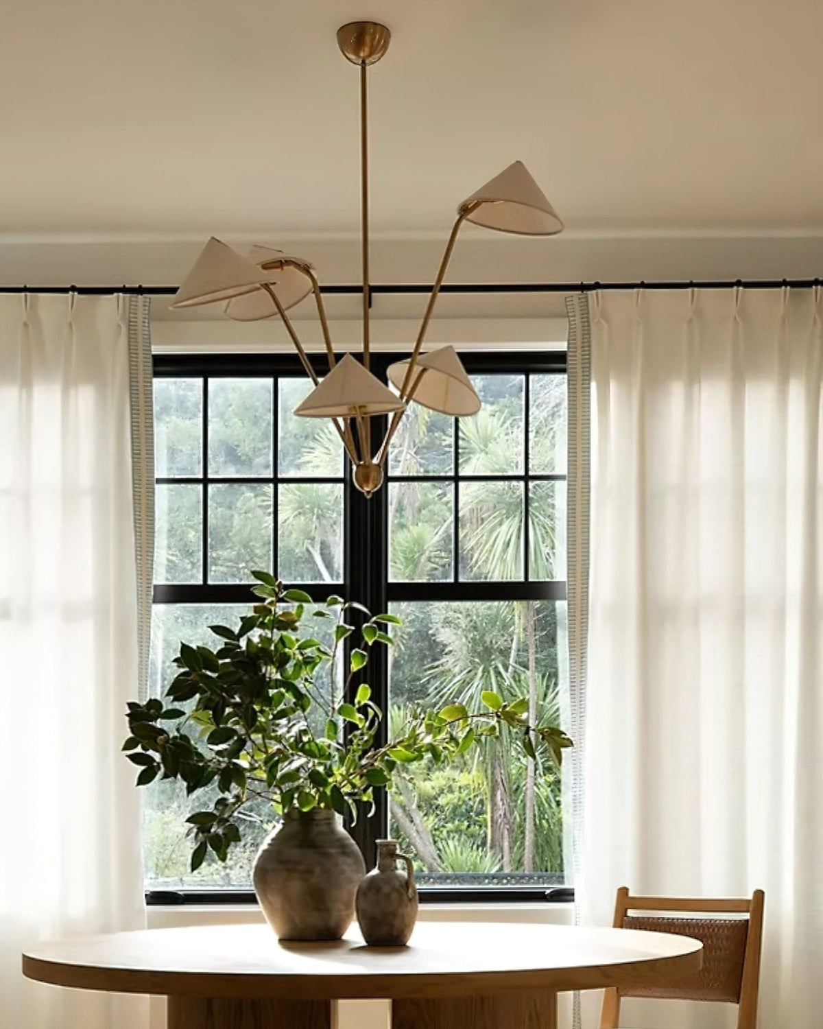 Oriisora Chandelier Brass Curved Beige
