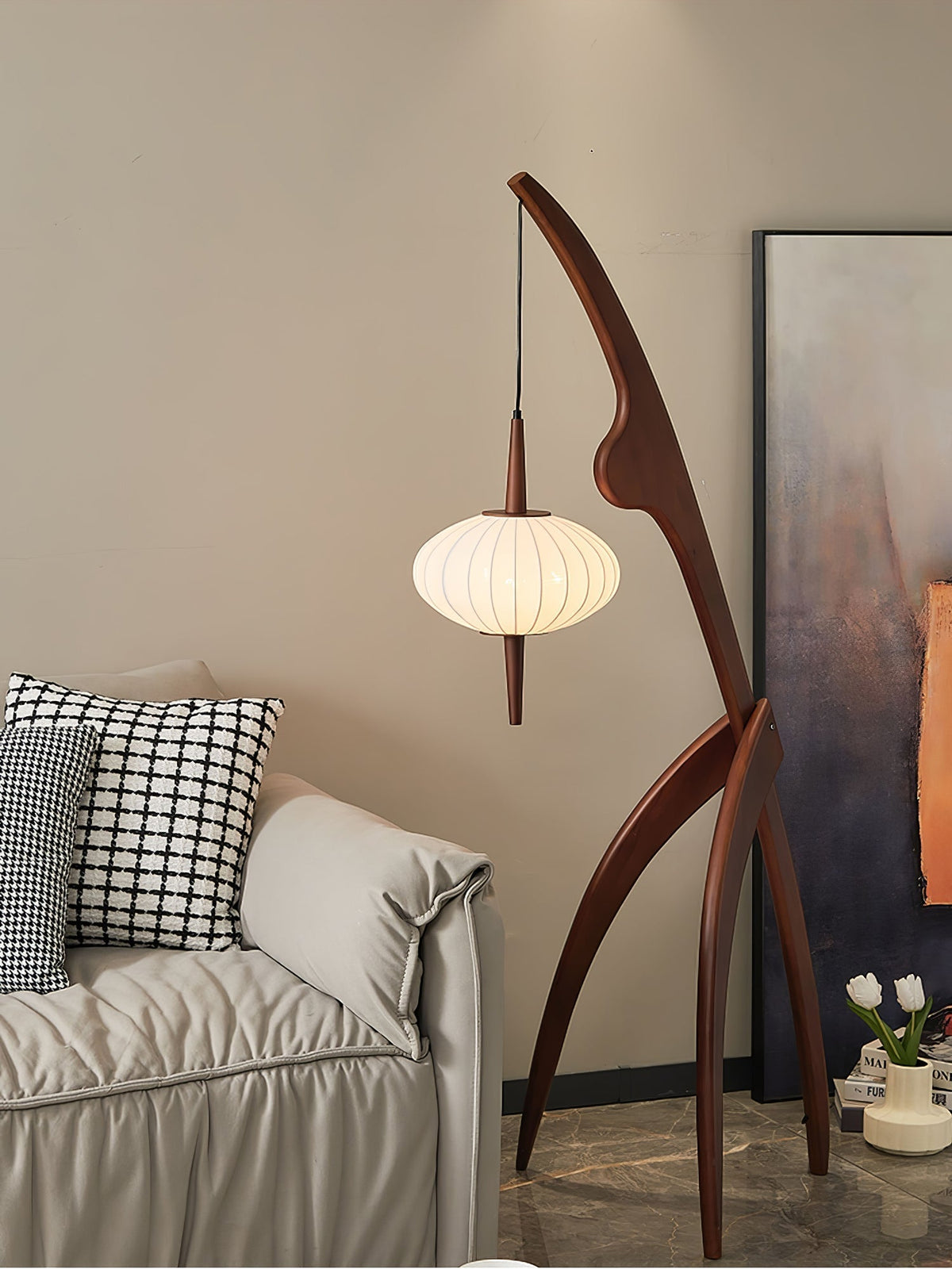 Ulen Mid Century Wooden Floor Lamp