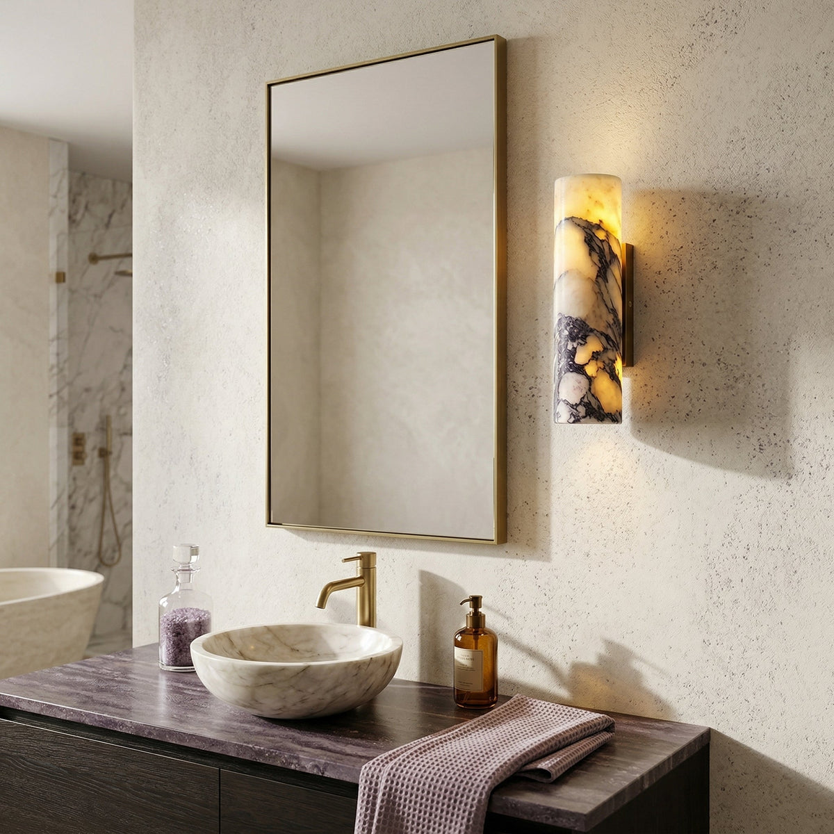 Kenoa Tubular Marble Indoor Wall Light