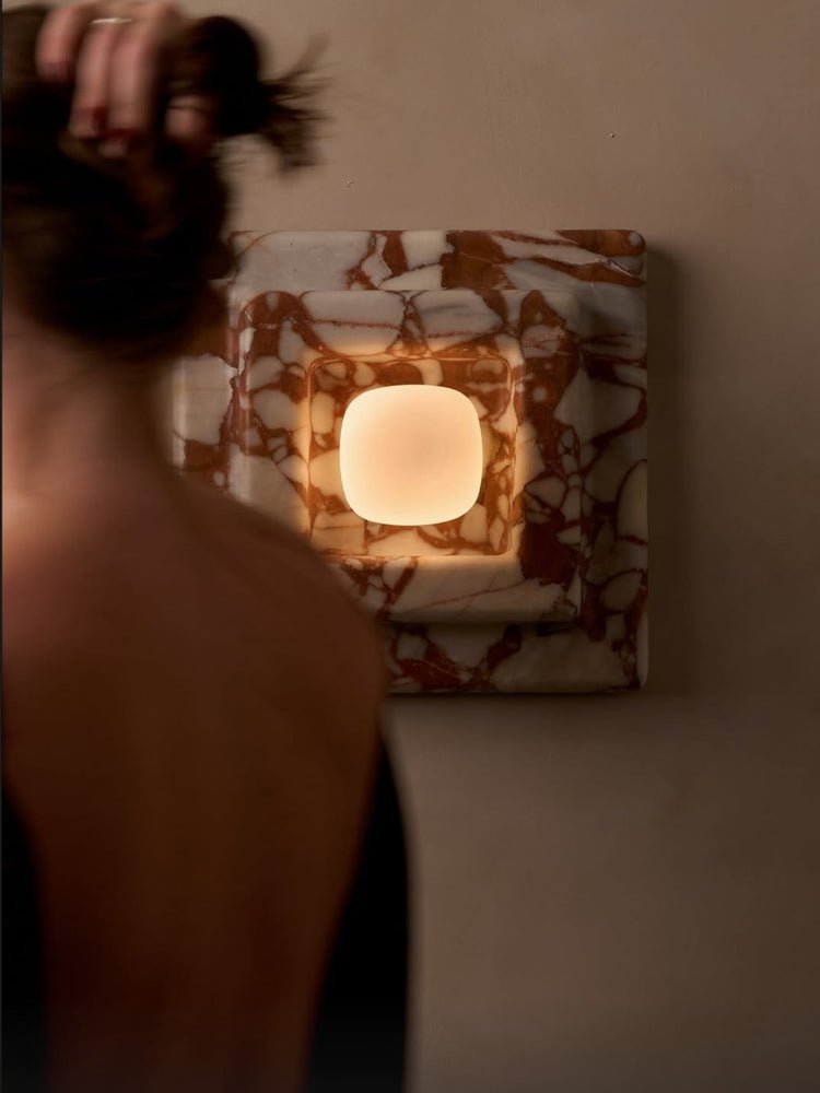 Ziv Hearthwood Square Layered Marble Wall Lamp