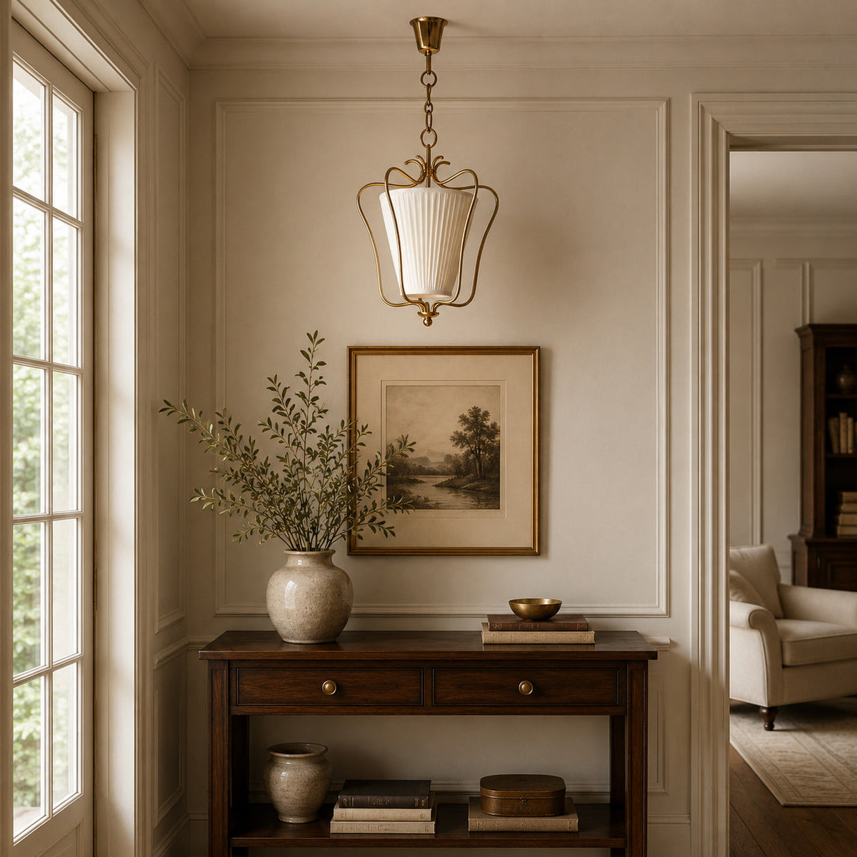 Queensbury Glass Lantern Pendant Light