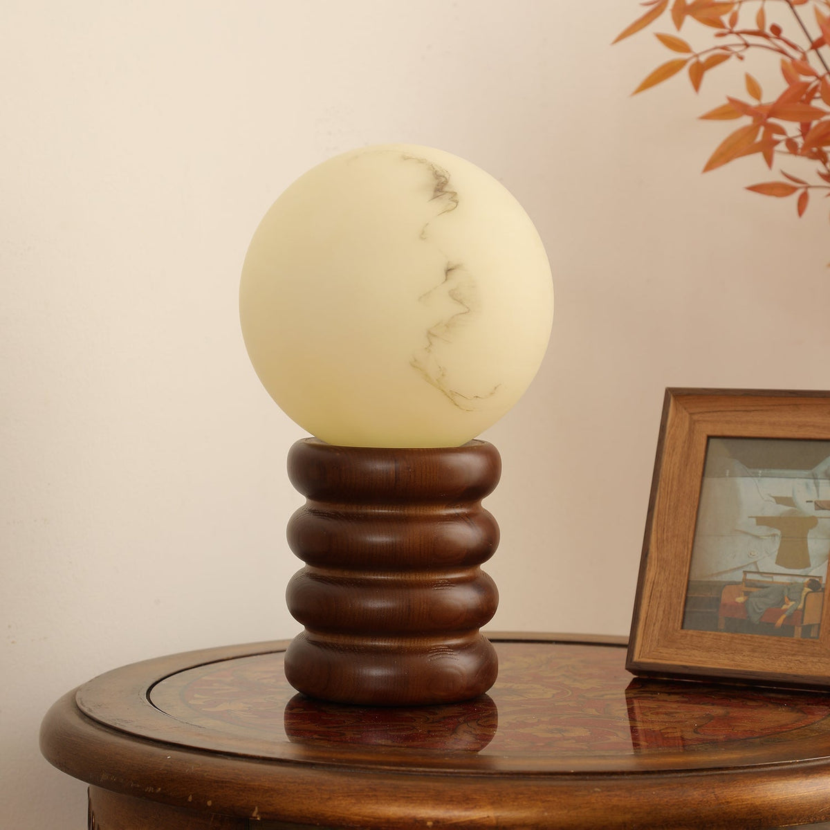 Novar Wood Contemporary Table Lamp