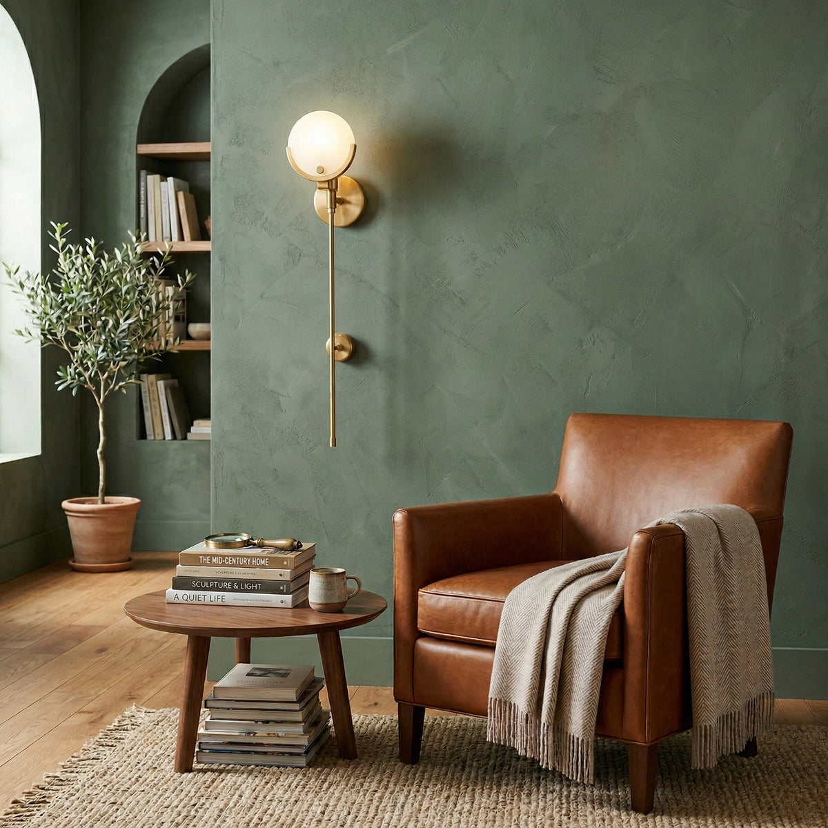 Keden Cradle Alabaster Globe Indoor Wall Light