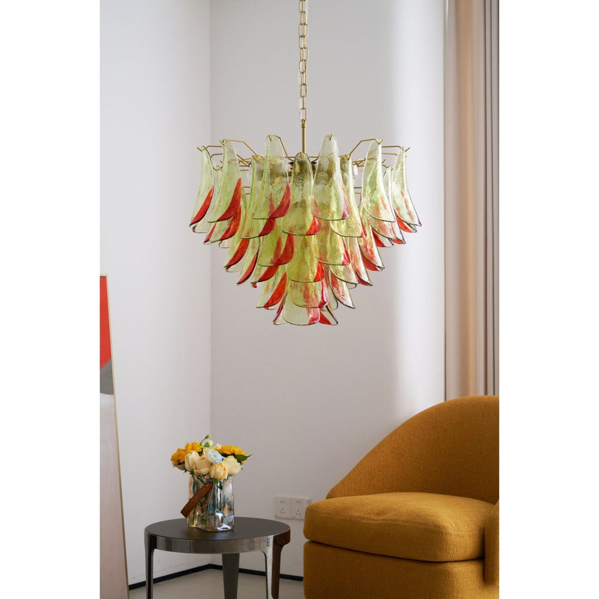 Celoraria Chandelier Murano Glass Petal Elegant