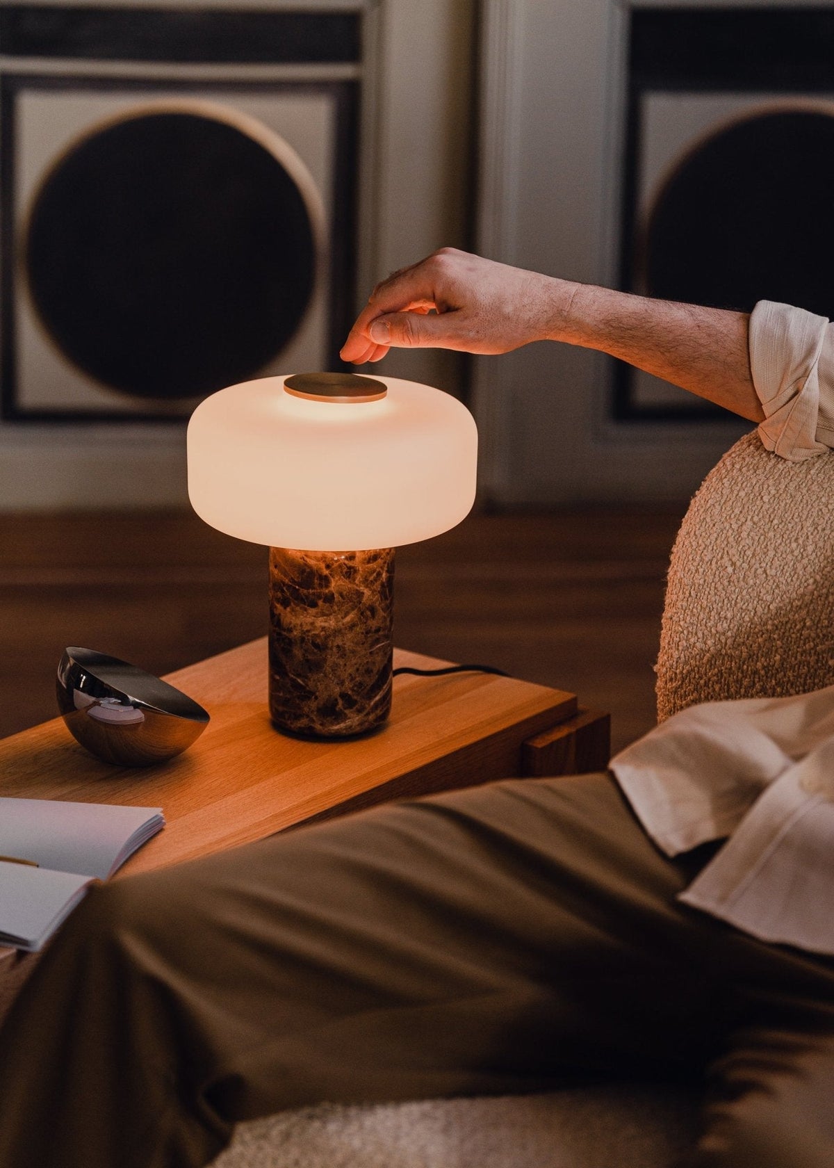 Waena Rechargeable Marble Table Lamp