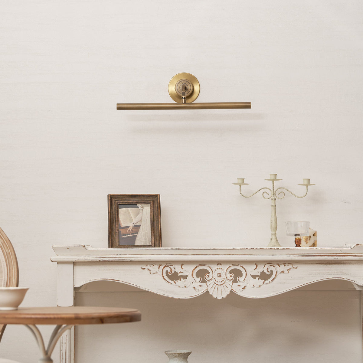 Kingswell Antique Brass Linear Wall Lamp