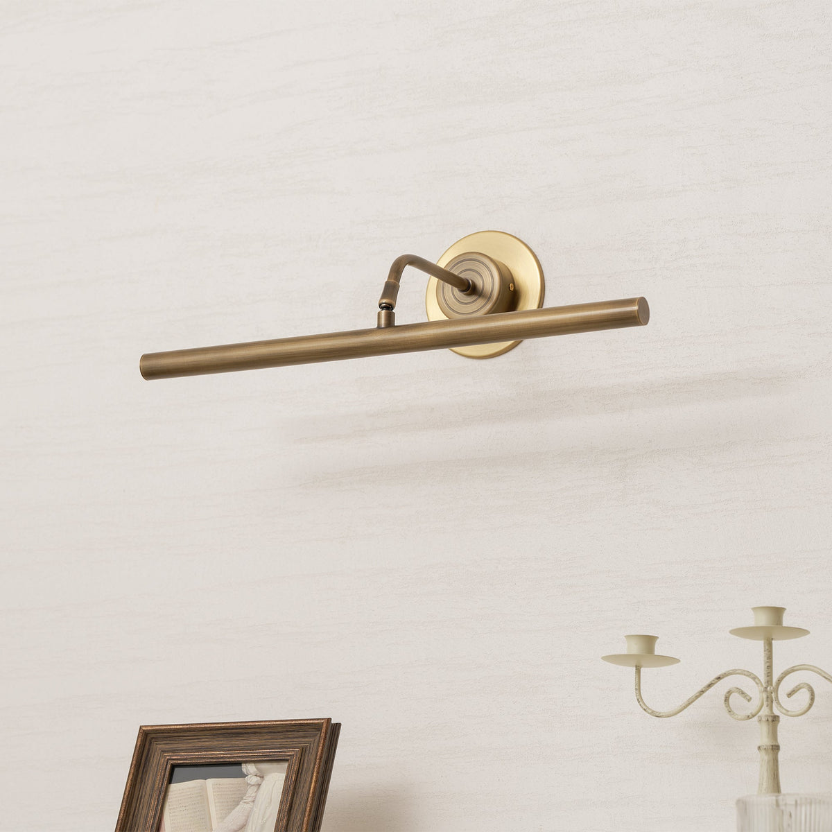 Kingswell Antique Brass Linear Wall Lamp