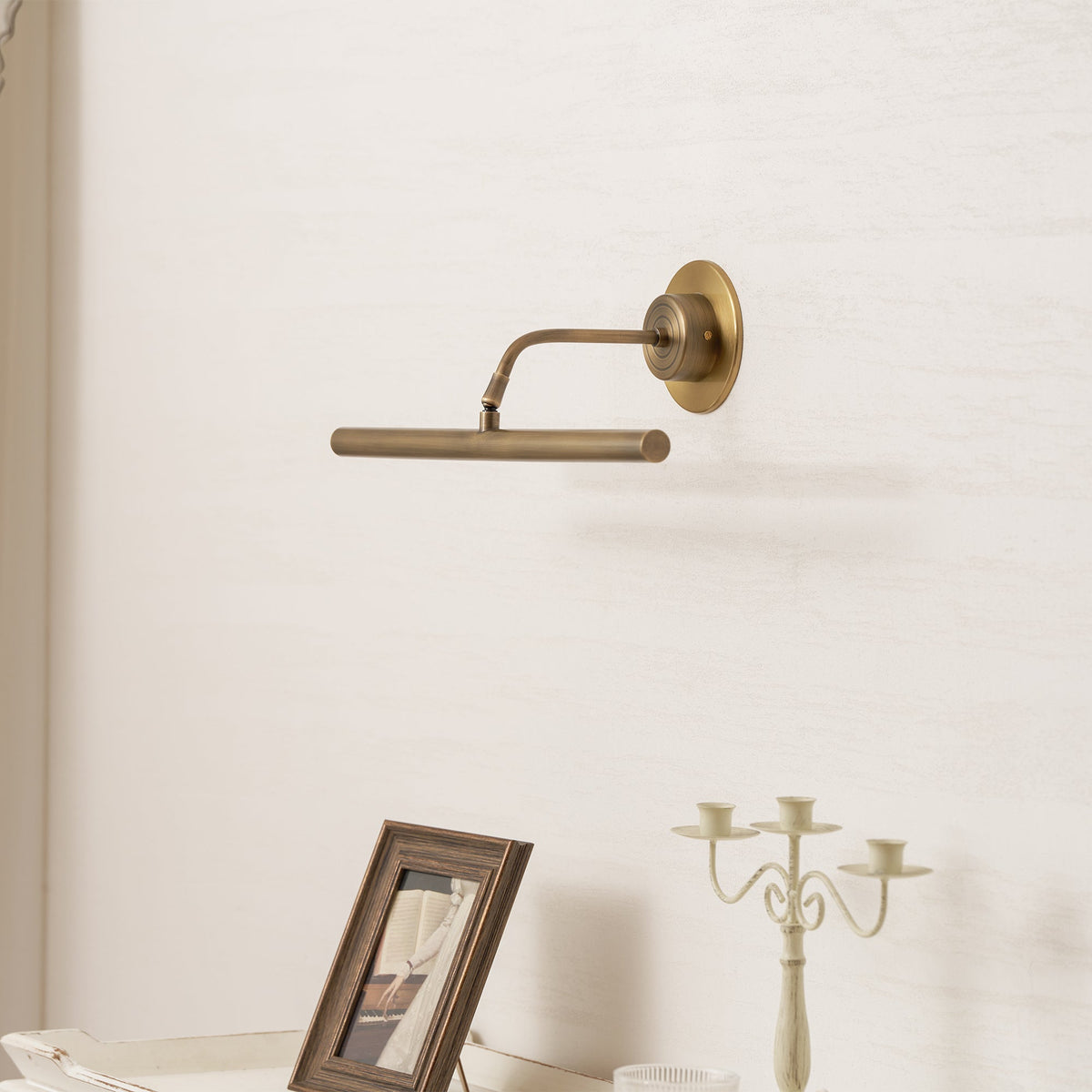 Kingswell Antique Brass Linear Wall Lamp