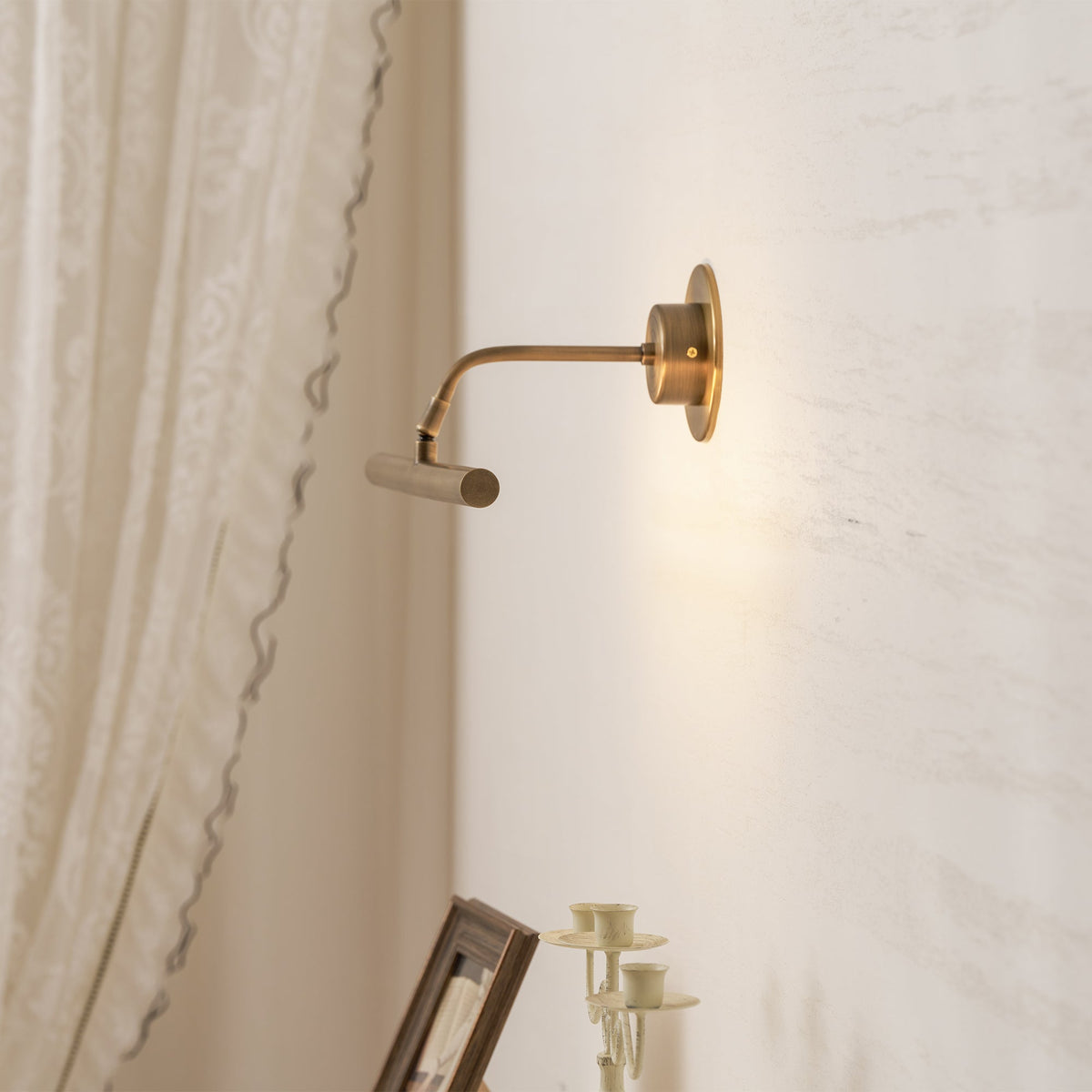 Kingswell Antique Brass Linear Wall Lamp