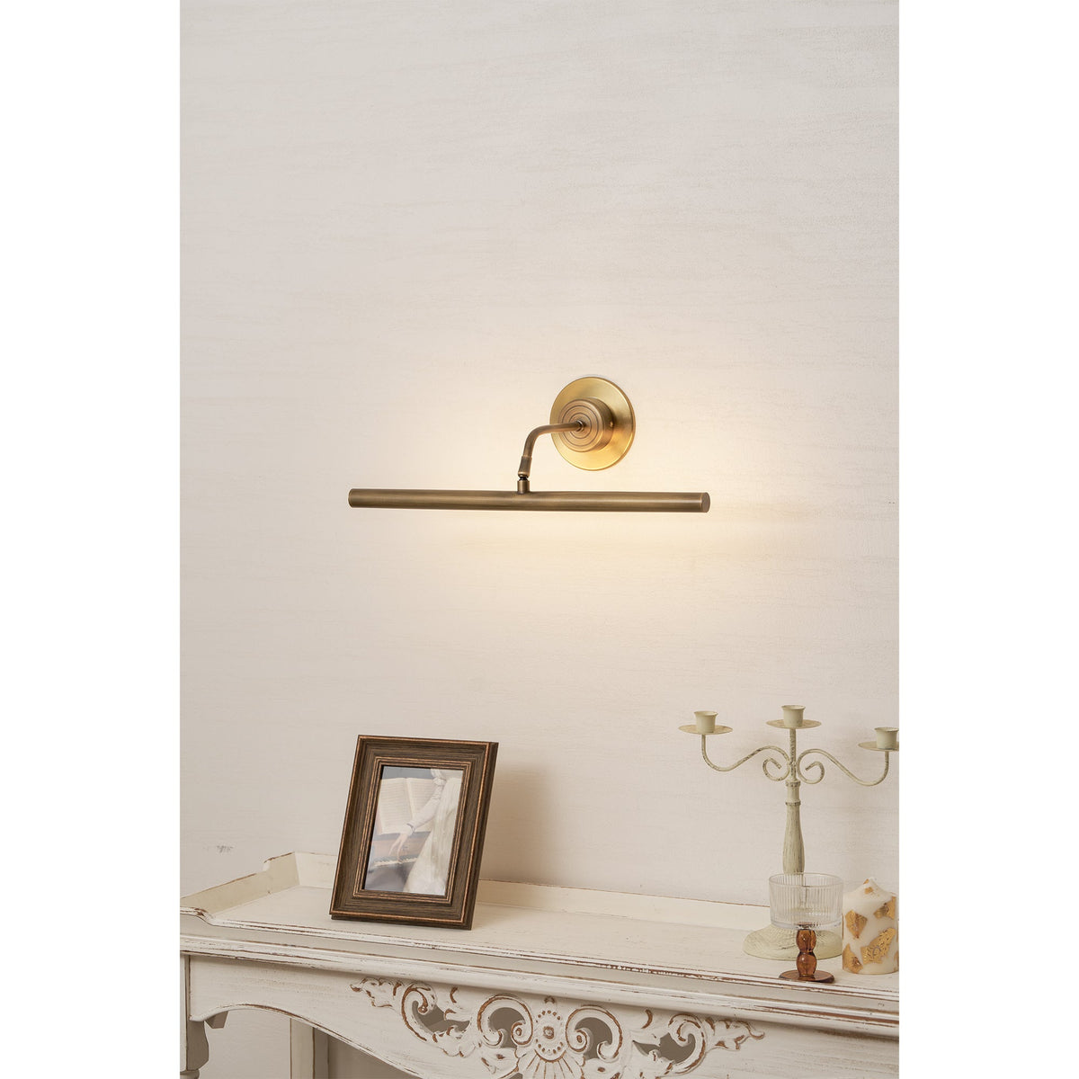 Kingswell Antique Brass Linear Wall Lamp