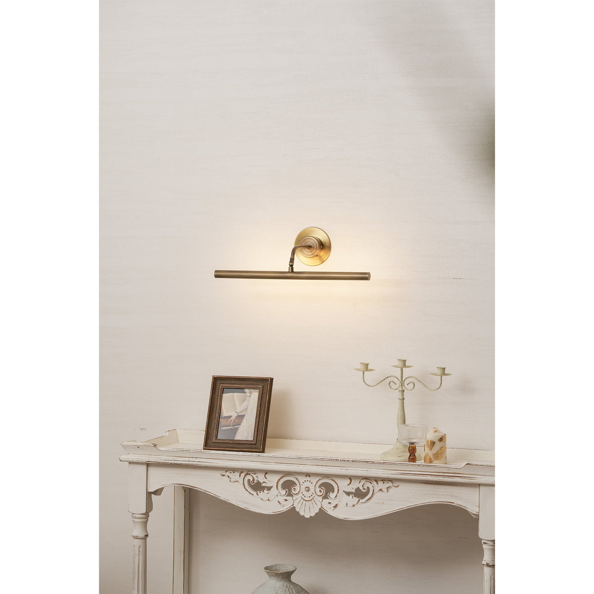 Kingswell Antique Brass Linear Wall Lamp
