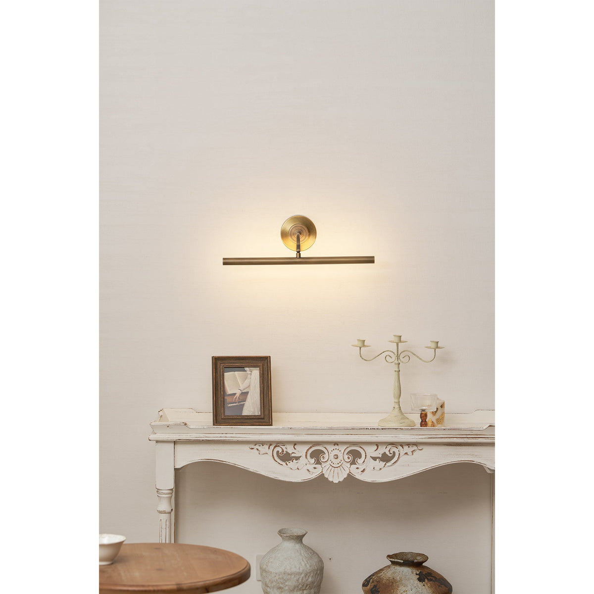 Kingswell Antique Brass Linear Wall Lamp