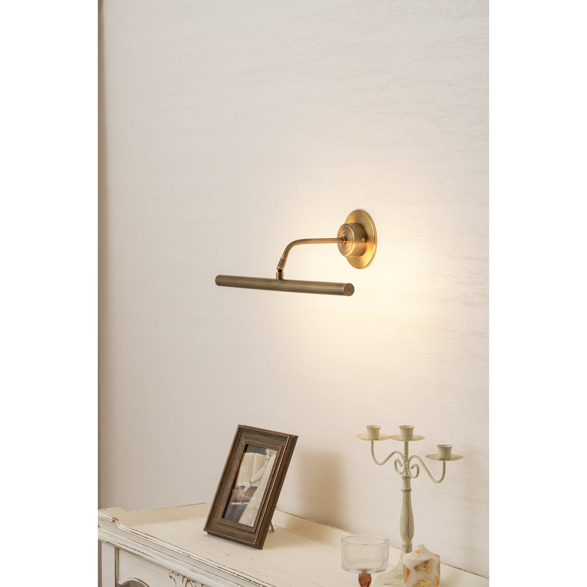 Kingswell Antique Brass Linear Wall Lamp