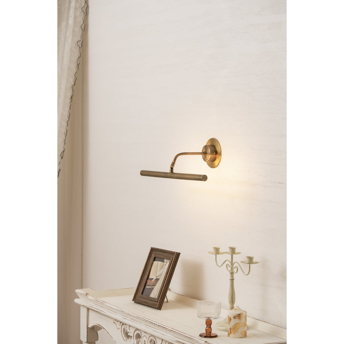 Kingswell Antique Brass Linear Wall Lamp