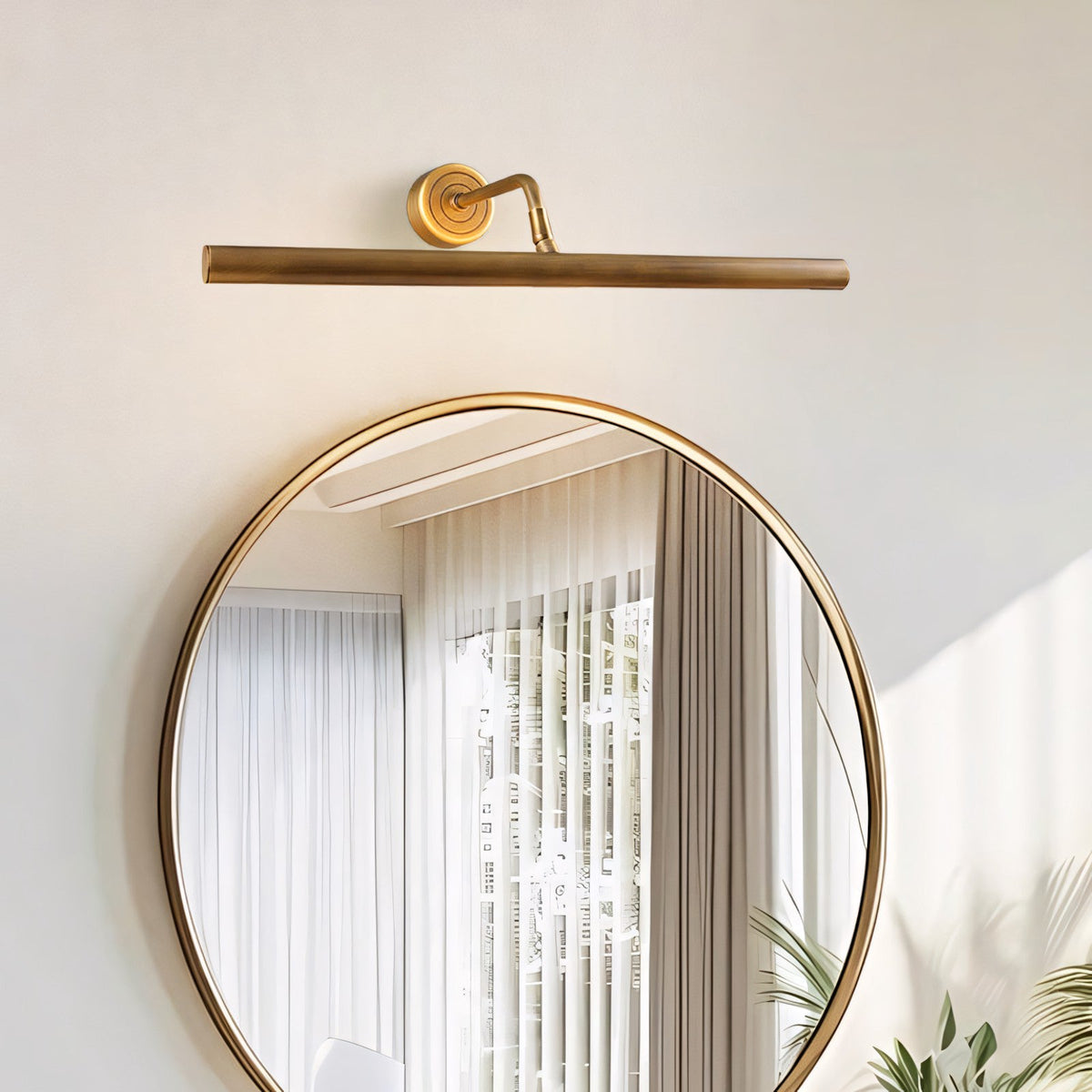 Kingswell Antique Brass Linear Wall Lamp