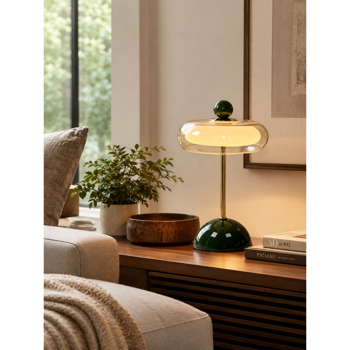 Avenlow Layered Glass Cordless Table Lamp