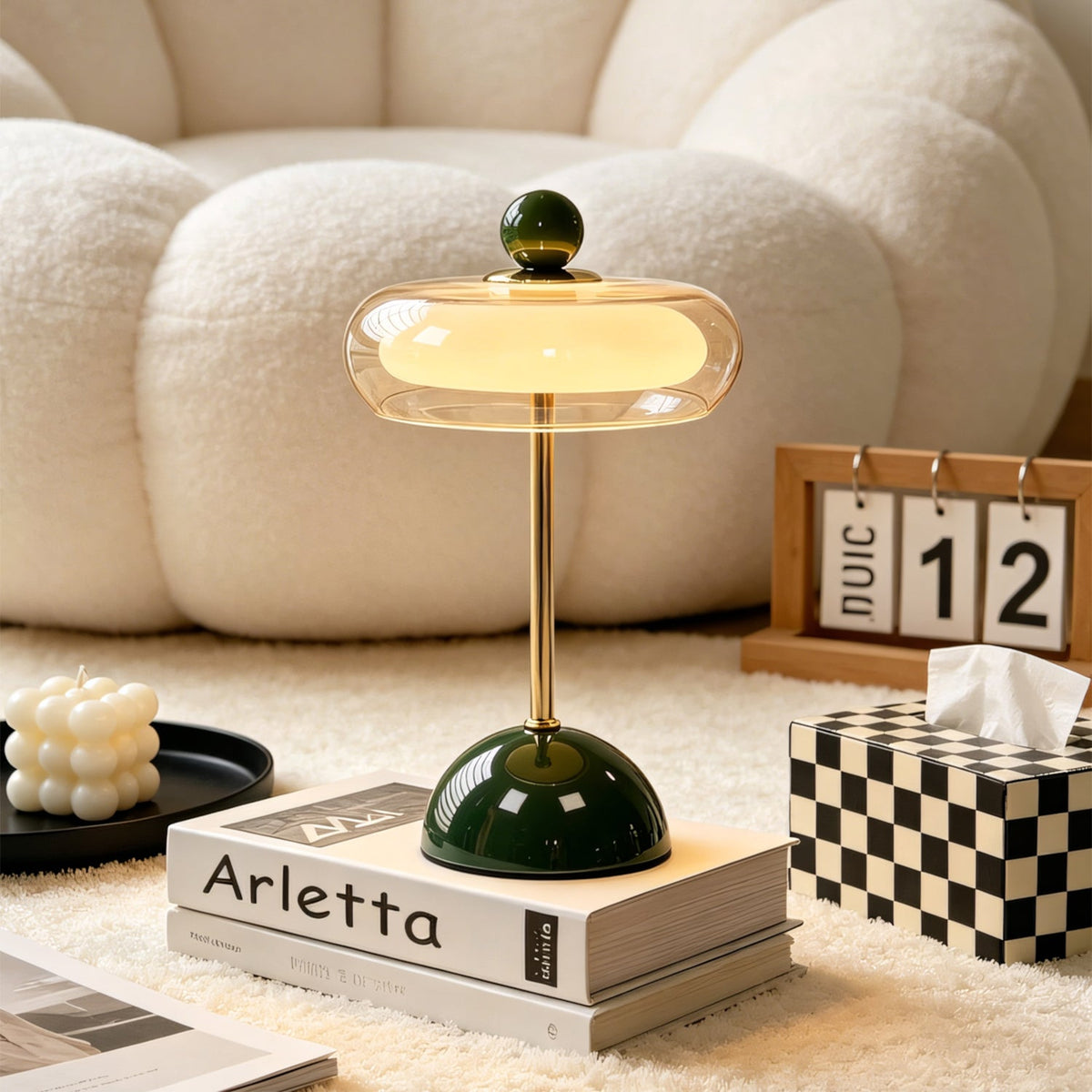 Avenlow Layered Glass Cordless Table Lamp