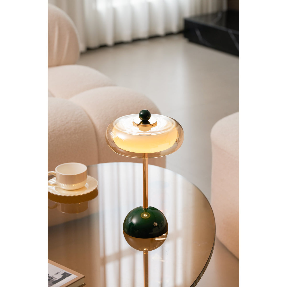 Avenlow Layered Glass Cordless Table Lamp
