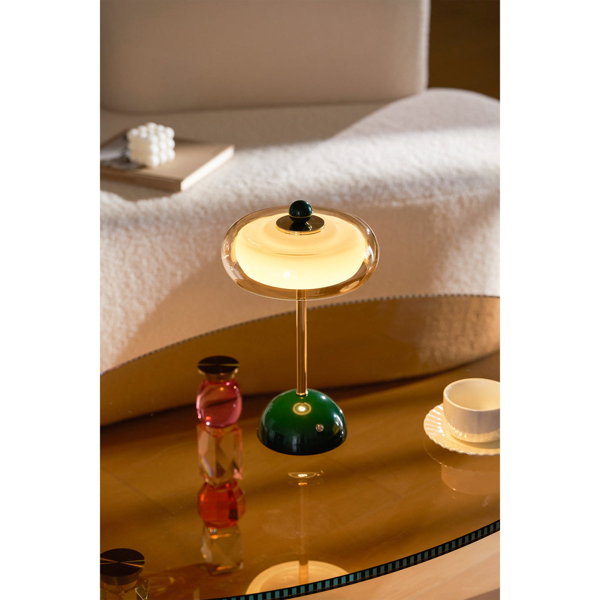 Avenlow Layered Glass Cordless Table Lamp
