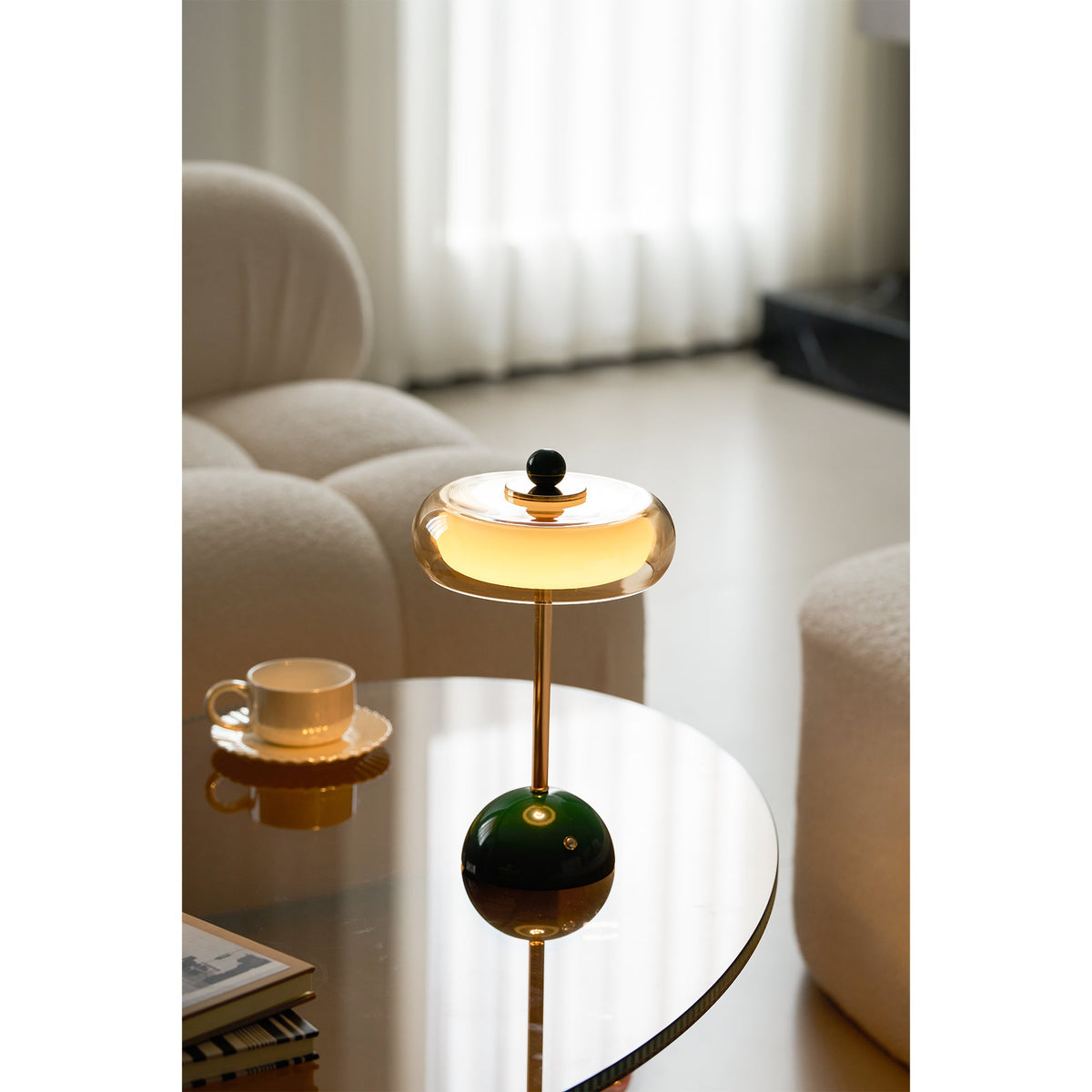 Avenlow Layered Glass Cordless Table Lamp