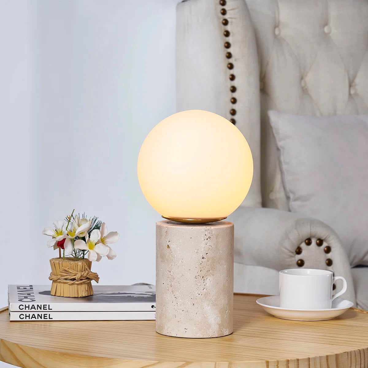 Norinise Stone Travertine Table Lamp