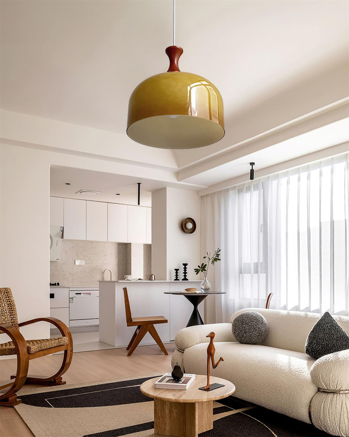 Lioraer Glass Retro Pendant Light