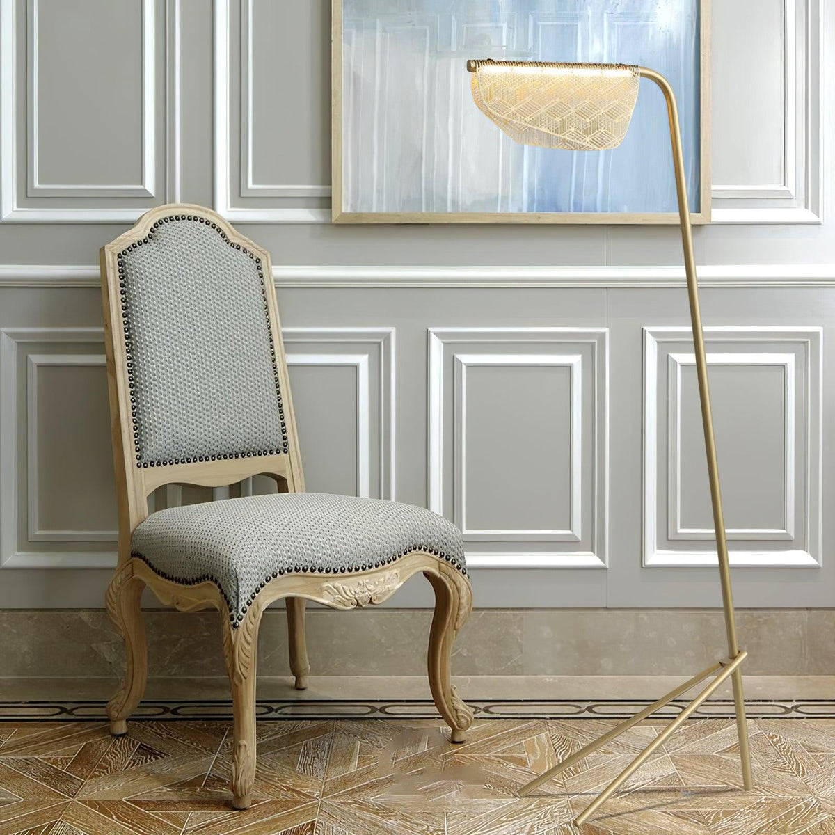Triad Gold Geometric Floor Lamp