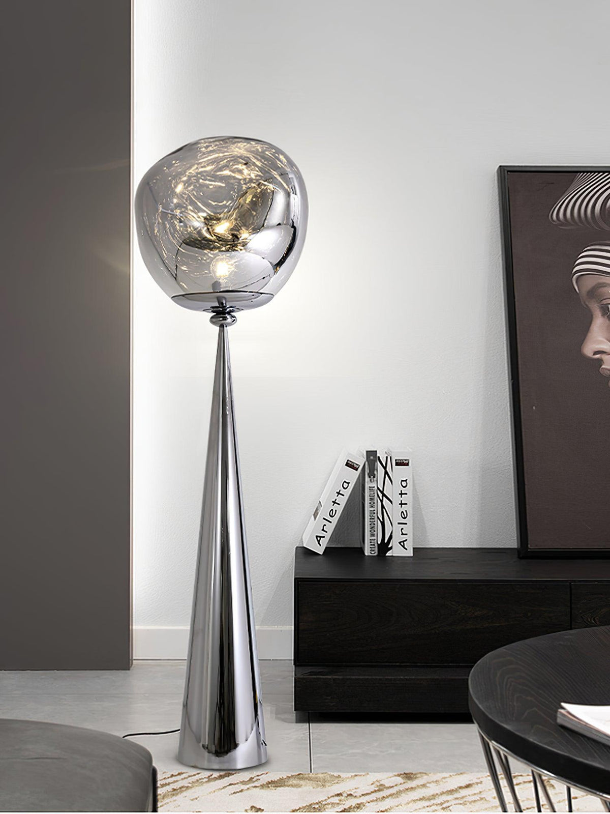 Ovexin Gray Contemporary Floor Lamp