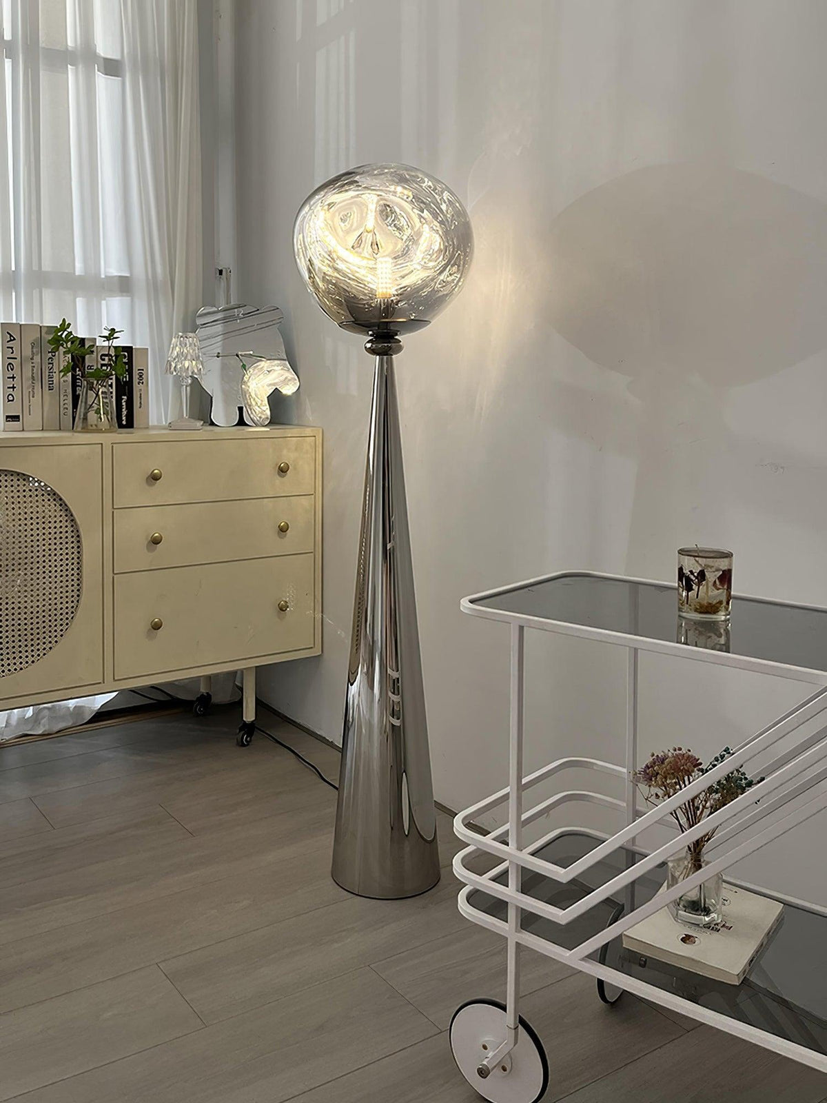 Ovexin Gray Contemporary Floor Lamp