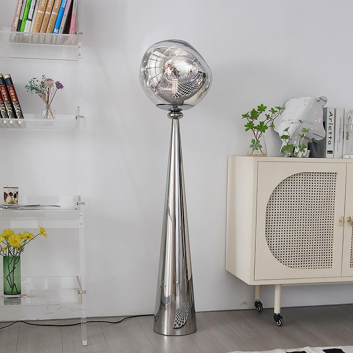 Ovexin Gray Contemporary Floor Lamp