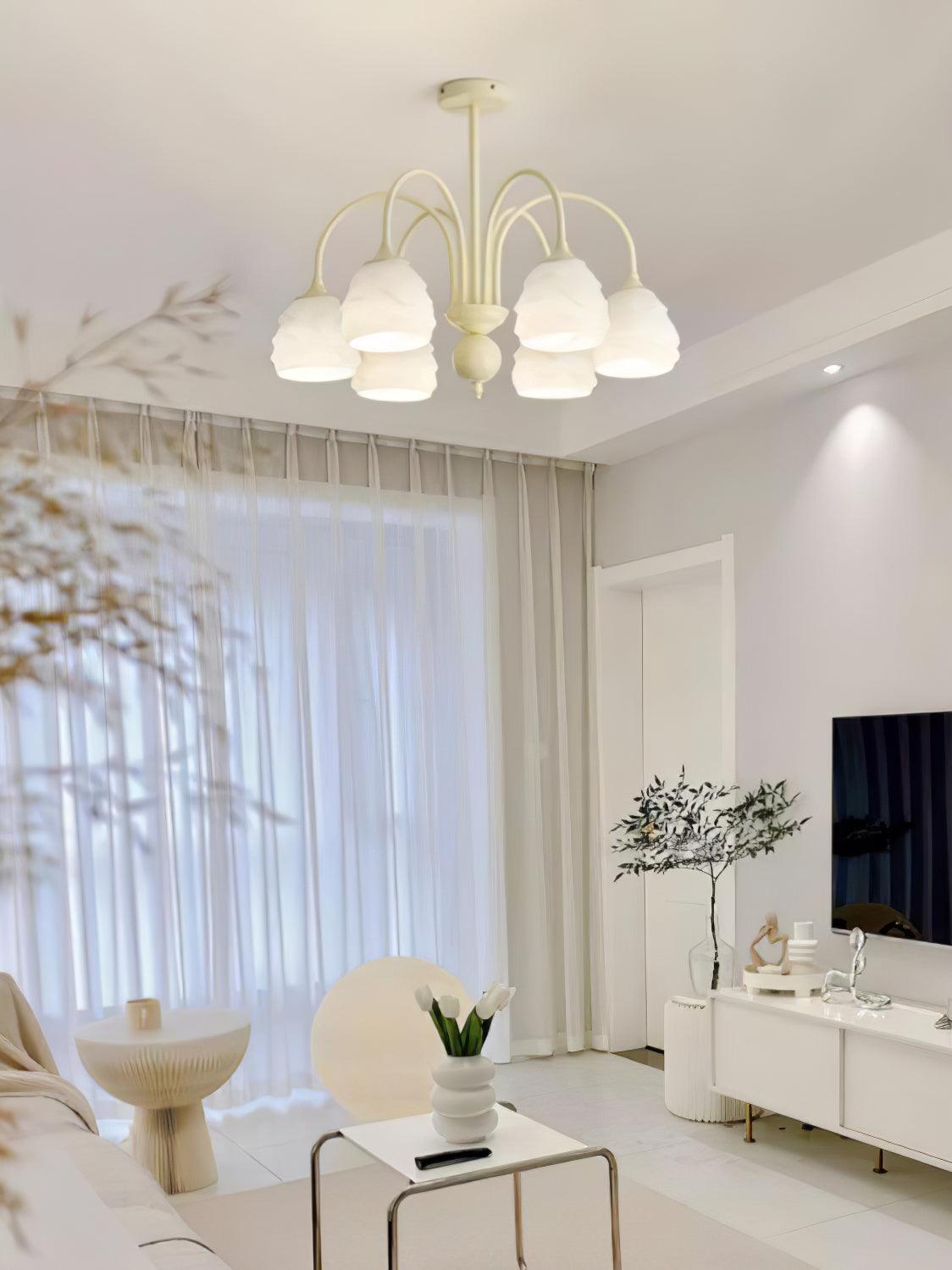 Veluissa Chandelier Melting Ice Cream Milky Glass