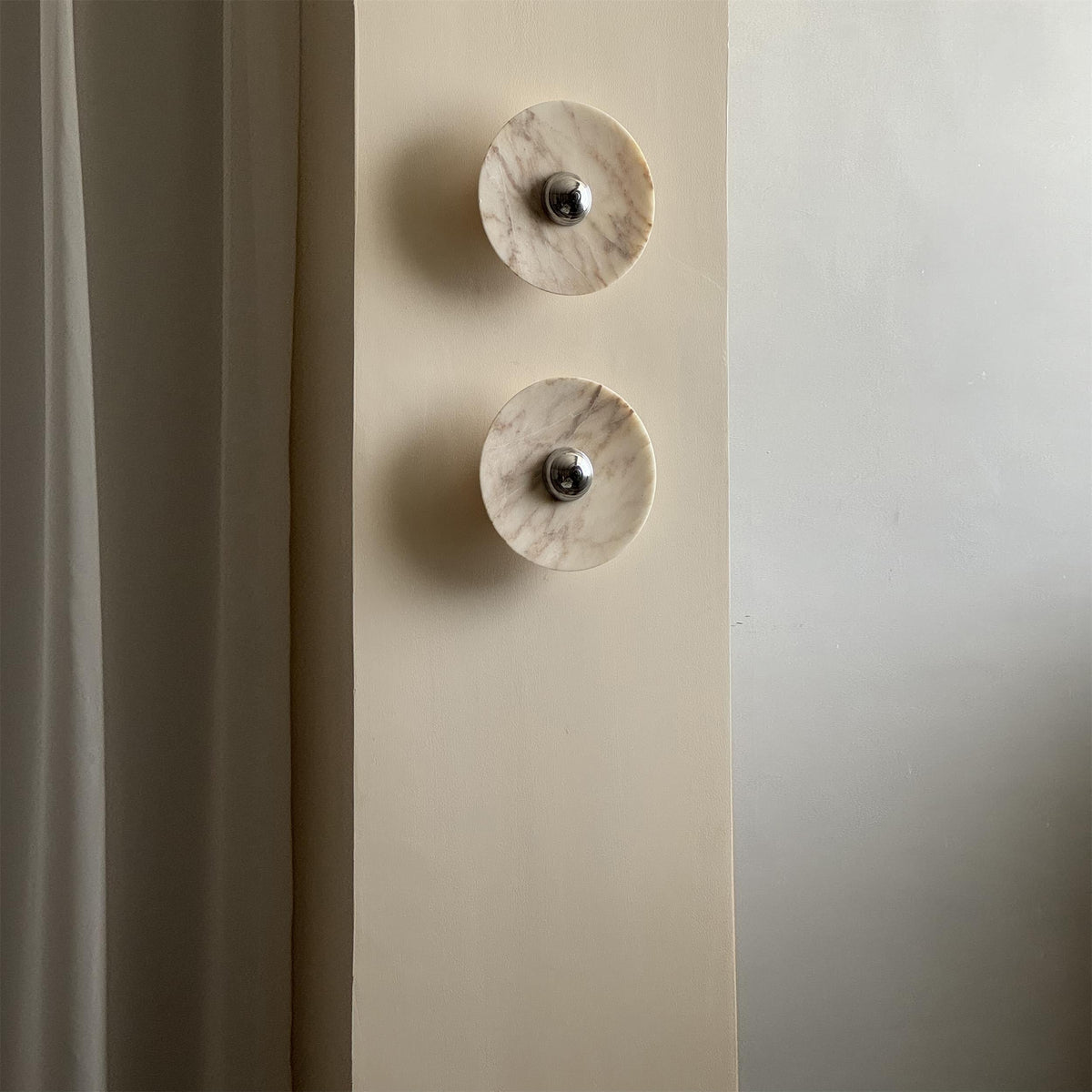 Alba Modern Minimalist Chrome Marble Wall Lamp