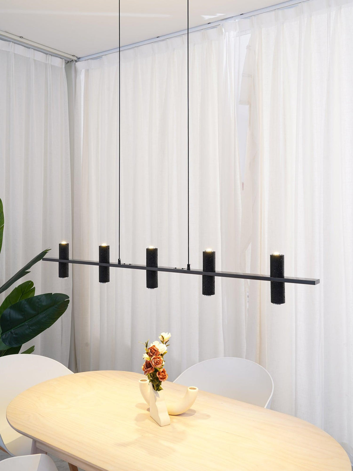 Nernis Pendant Lamp Parallel  Black Travertine  Minimalist Linear