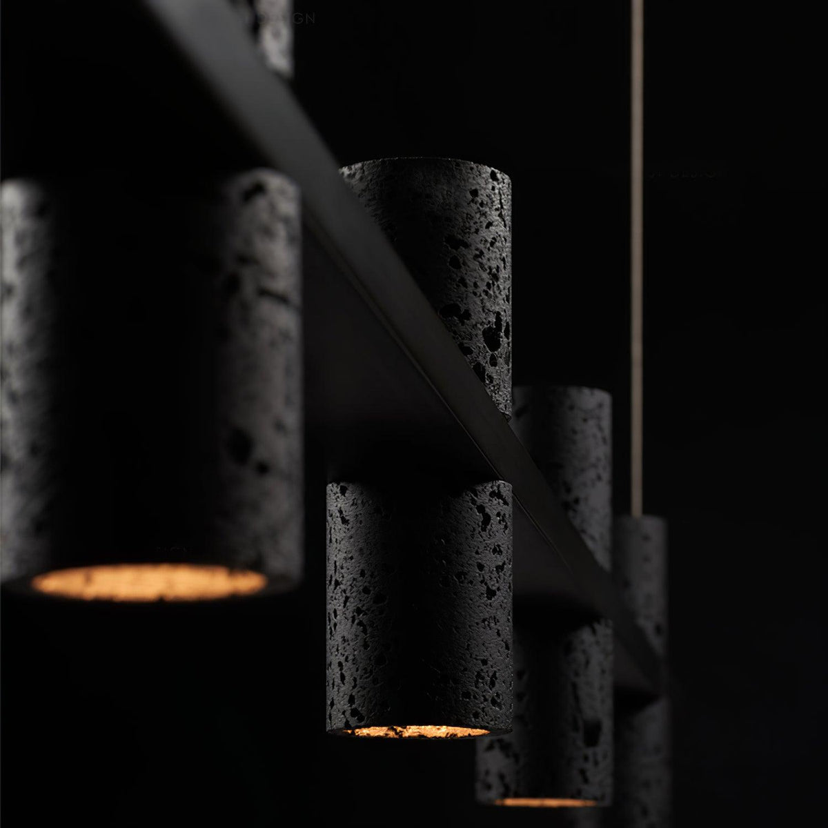 Nernis Pendant Lamp Parallel  Black Travertine  Minimalist Linear