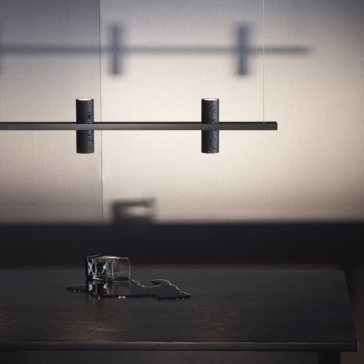 Nernis Pendant Lamp Parallel  Black Travertine  Minimalist Linear
