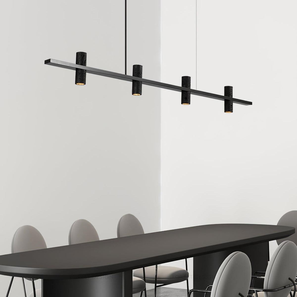 Nernis Pendant Lamp Parallel  Black Travertine  Minimalist Linear
