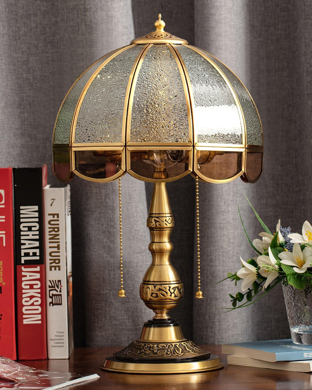 Brillix Brass & Glass Glam Table Lamp