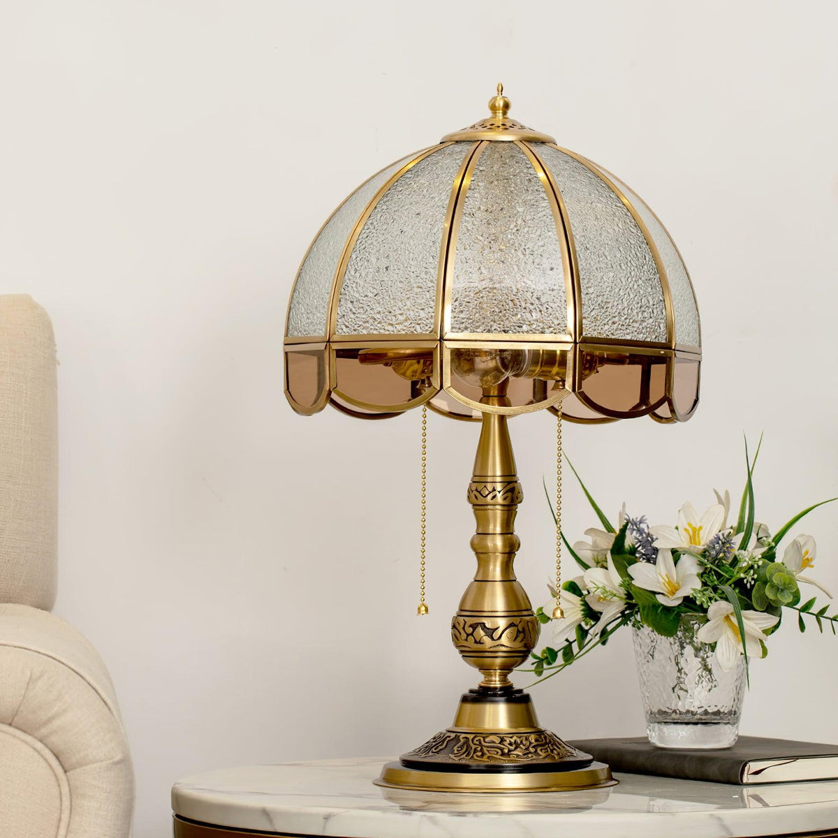 Brillix Brass & Glass Glam Table Lamp