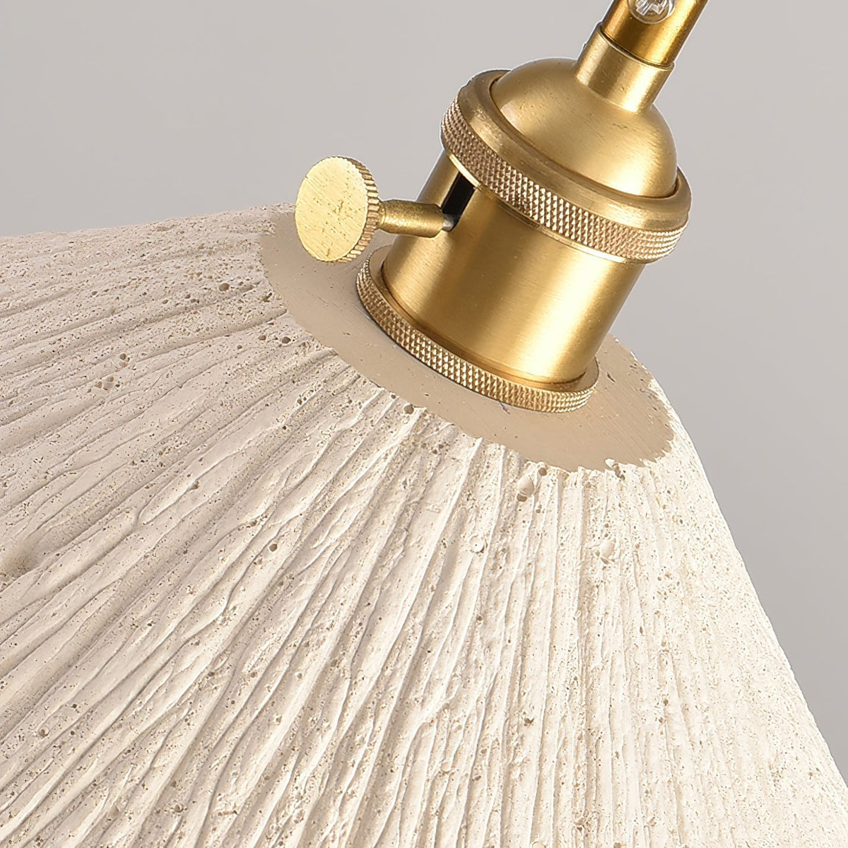 Microcement Pendant Lamp Adjustable Fabric Shade