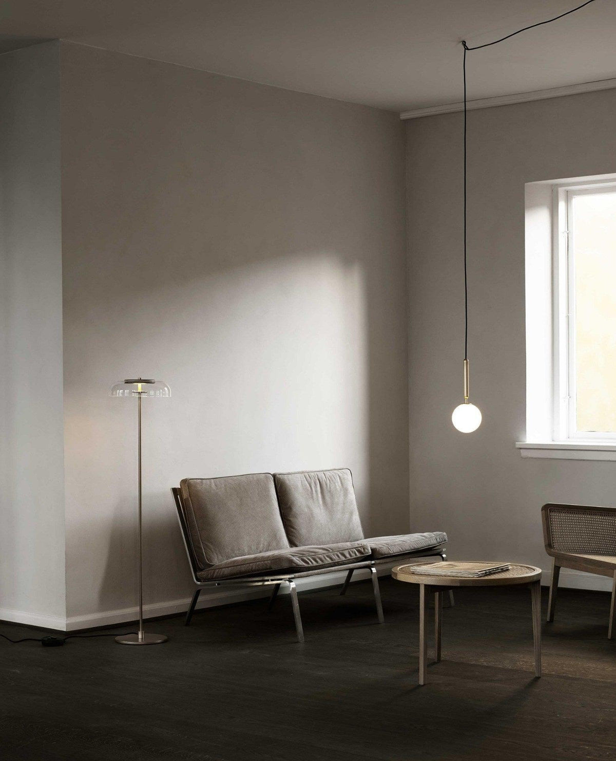 Azorila Modern Minimalist Swag Brass Glass Pendant Light