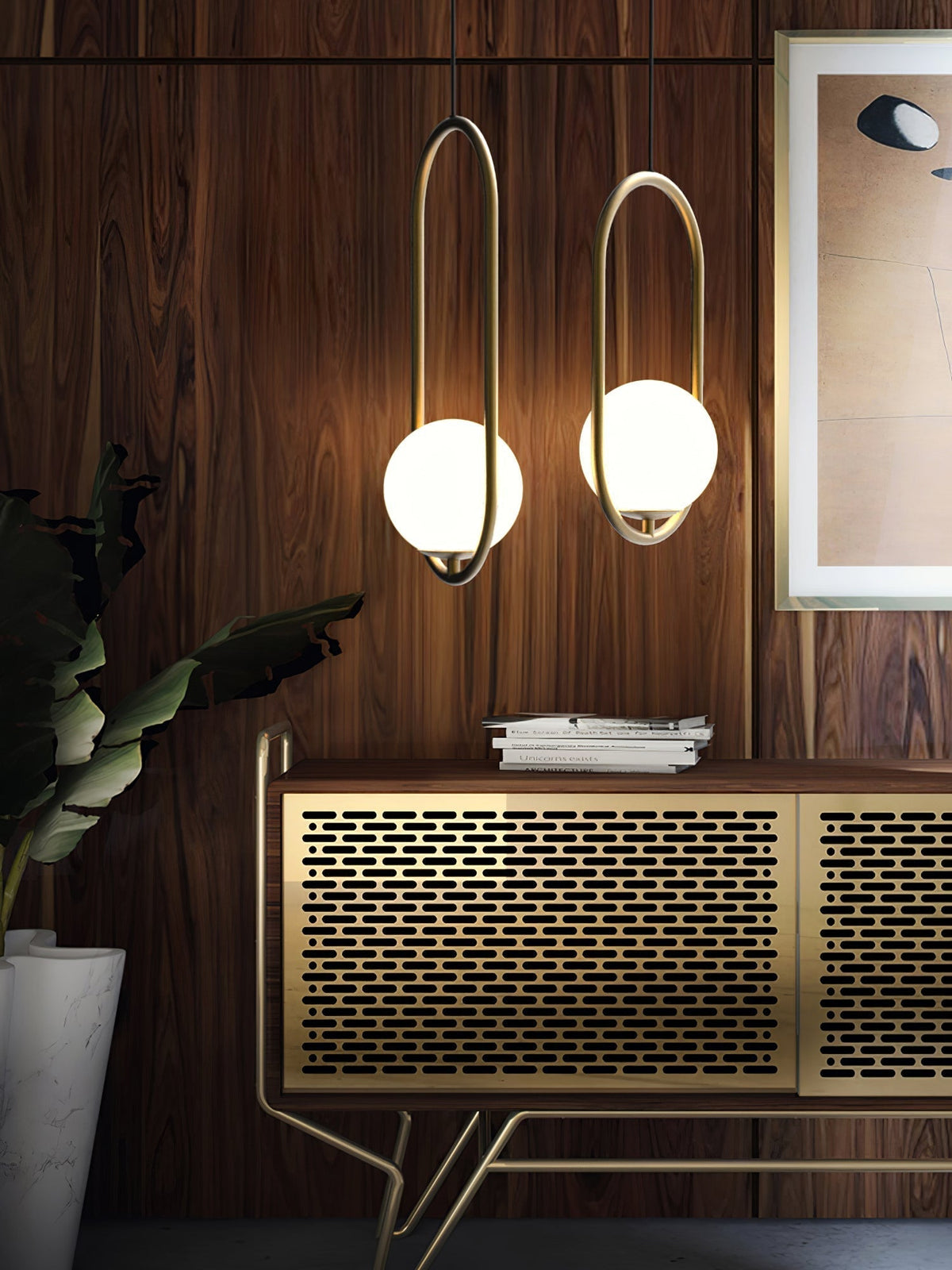 Caselora Modern Brass Pendant Light