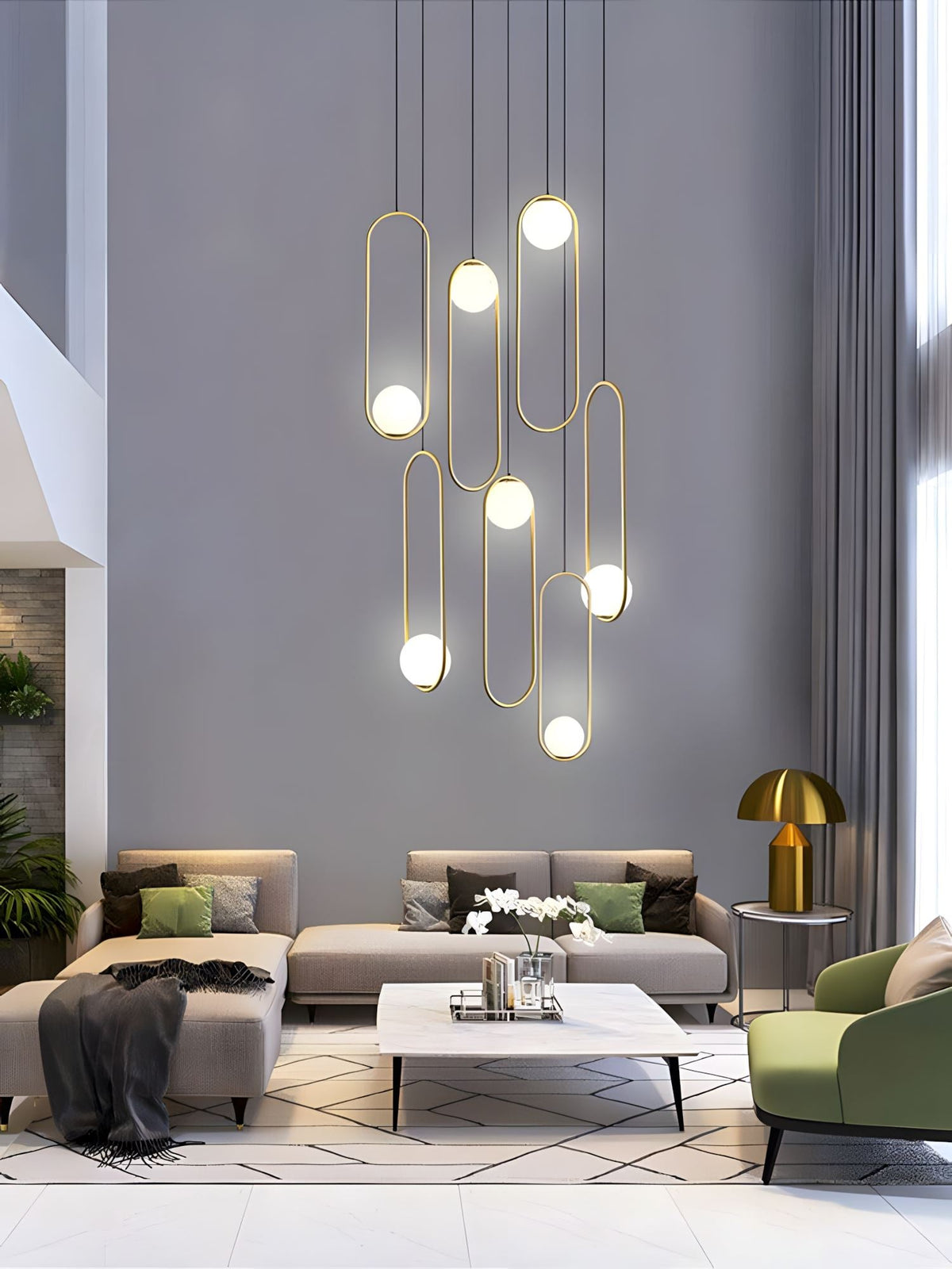 Cyvora Modern Minimalist Combination Glass Chandelier