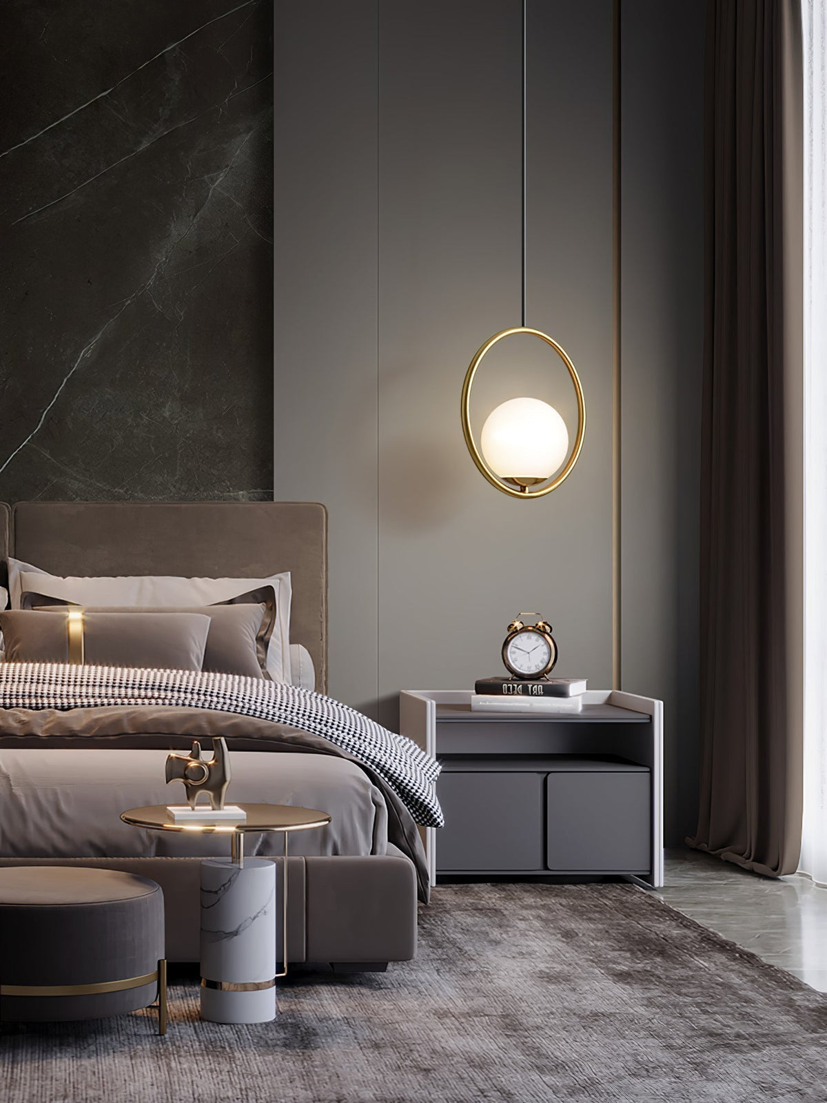 Sorveth Contemporary Brass Pendant Light